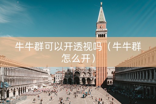 牛牛群可以开透视吗（牛牛群怎么开）