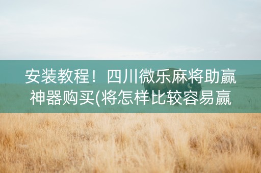 安装教程！四川微乐麻将助赢神器购买(将怎样比较容易赢)