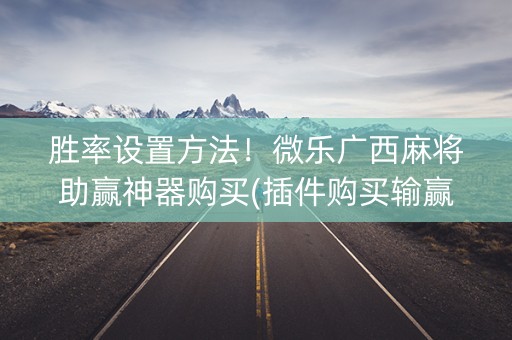 胜率设置方法！微乐广西麻将助赢神器购买(插件购买输赢规律)