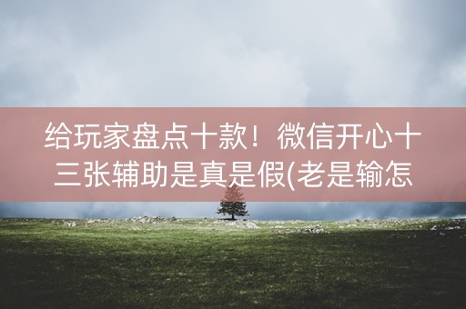 给玩家盘点十款！微信开心十三张辅助是真是假(老是输怎么回事)