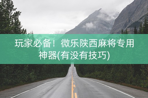 玩家必备！微乐陕西麻将专用神器(有没有技巧)