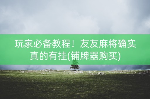 玩家必备教程！友友麻将确实真的有挂(铺牌器购买)