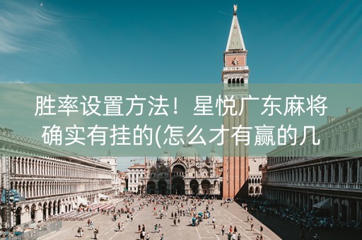 胜率设置方法！星悦广东麻将确实有挂的(怎么才有赢的几率)