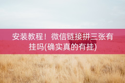 安装教程！微信链接拼三张有挂吗(确实真的有挂)