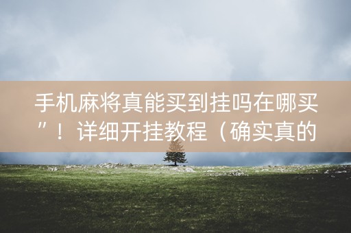 手机麻将真能买到挂吗在哪买”！详细开挂教程（确实真的有挂)-知乎
