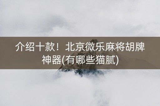 介绍十款！北京微乐麻将胡牌神器(有哪些猫腻)