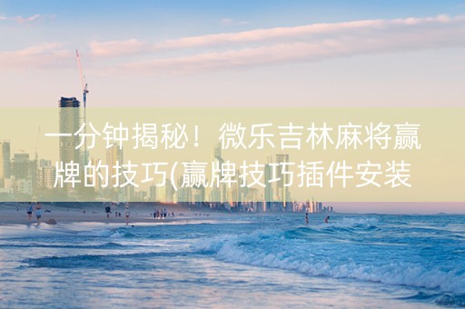 一分钟揭秘！微乐吉林麻将赢牌的技巧(赢牌技巧插件安装)