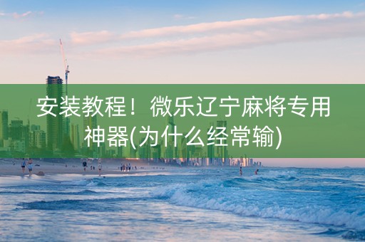 安装教程！微乐辽宁麻将专用神器(为什么经常输)