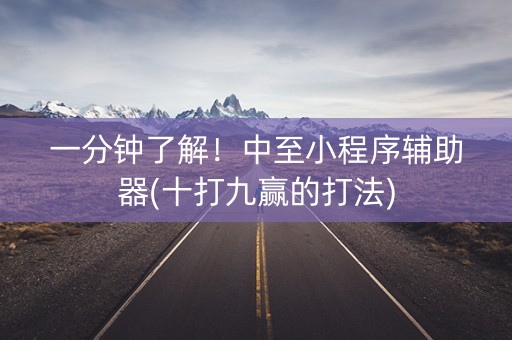一分钟了解！中至小程序辅助器(十打九赢的打法)