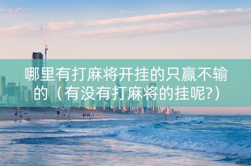 哪里有打麻将开挂的只赢不输的（有没有打麻将的挂呢?）