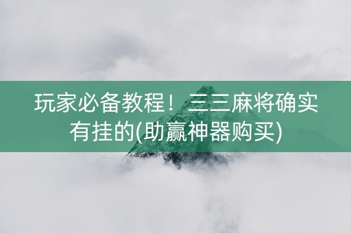 玩家必备教程！三三麻将确实有挂的(助赢神器购买)