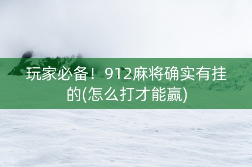 玩家必备！912麻将确实有挂的(怎么打才能赢)