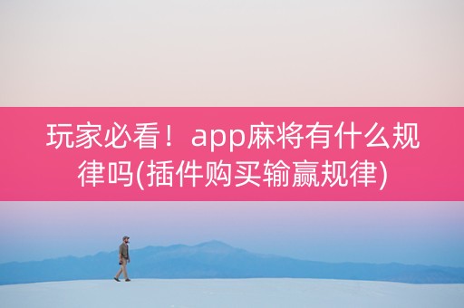 玩家必看！app麻将有什么规律吗(插件购买输赢规律)