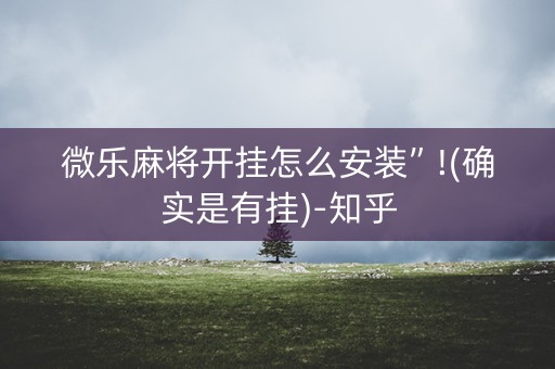 微乐麻将开挂怎么安装”!(确实是有挂)-知乎