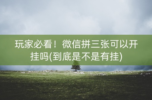 玩家必看！微信拼三张可以开挂吗(到底是不是有挂)