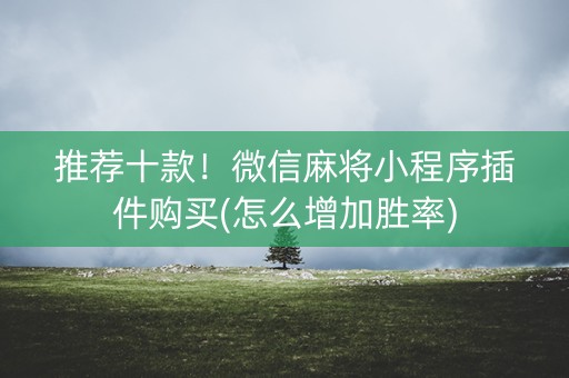 推荐十款！微信麻将小程序插件购买(怎么增加胜率)