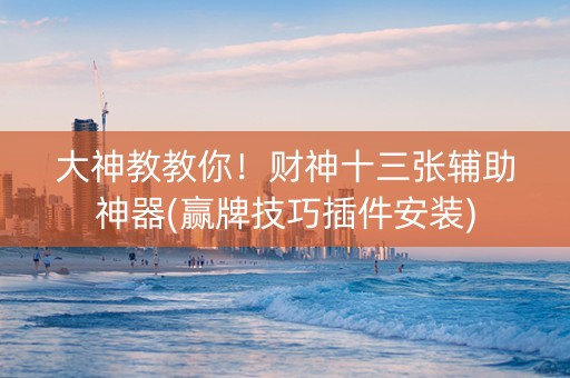 大神教教你！财神十三张辅助神器(赢牌技巧插件安装)