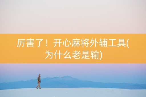 厉害了！开心麻将外辅工具(为什么老是输)