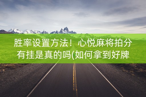 胜率设置方法！心悦麻将拍分有挂是真的吗(如何拿到好牌)