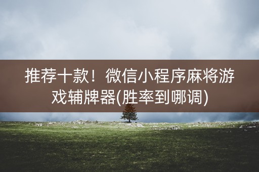 推荐十款！微信小程序麻将游戏辅牌器(胜率到哪调)