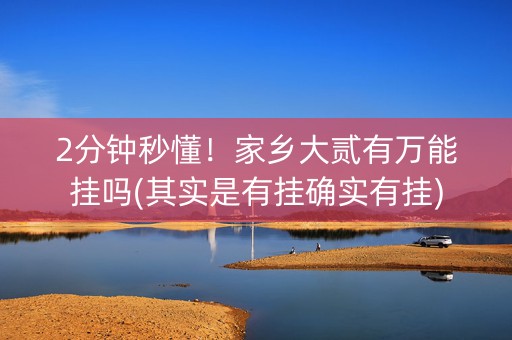 2分钟秒懂！家乡大贰有万能挂吗(其实是有挂确实有挂)
