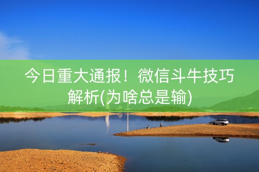 今日重大通报！微信斗牛技巧解析(为啥总是输)