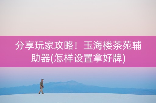 分享玩家攻略！玉海楼茶苑辅助器(怎样设置拿好牌)