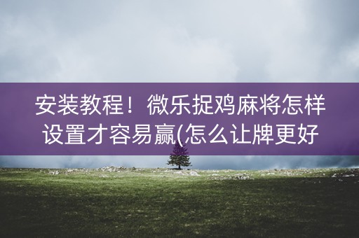 安装教程！微乐捉鸡麻将怎样设置才容易赢(怎么让牌更好)