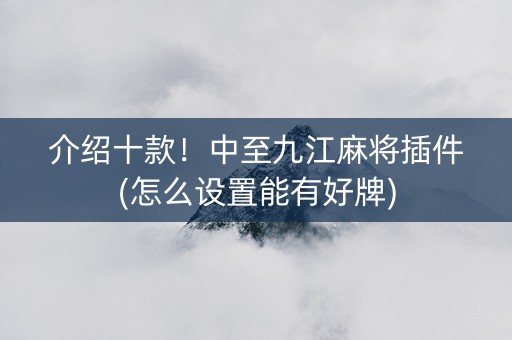 介绍十款！中至九江麻将插件(怎么设置能有好牌)