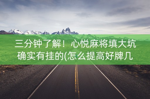 三分钟了解！心悦麻将填大坑确实有挂的(怎么提高好牌几率)