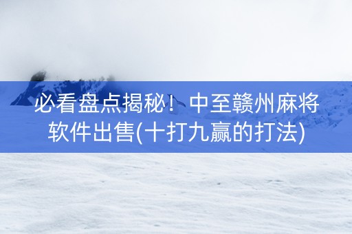 必看盘点揭秘！中至赣州麻将软件出售(十打九赢的打法)