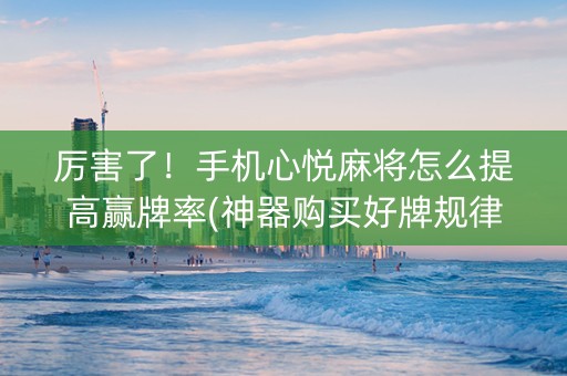 厉害了！手机心悦麻将怎么提高赢牌率(神器购买好牌规律)