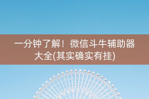 一分钟了解！微信斗牛辅助器大全(其实确实有挂)