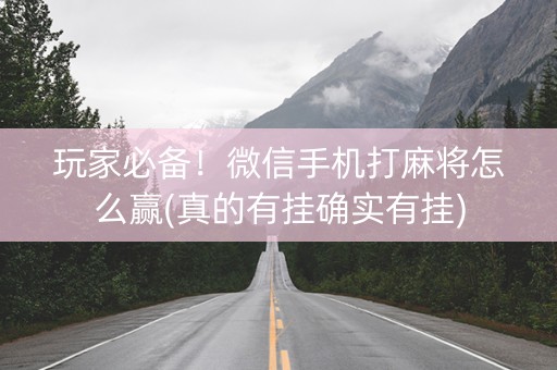 玩家必备！微信手机打麻将怎么赢(真的有挂确实有挂)