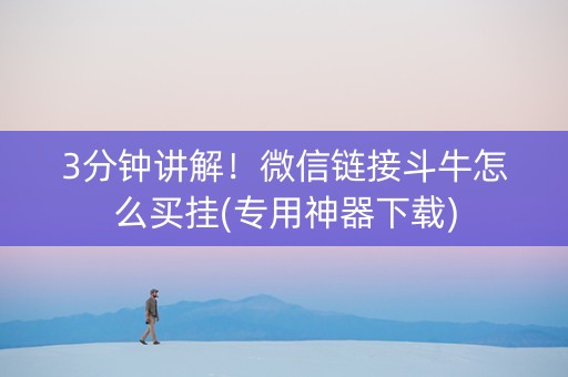 3分钟讲解！微信链接斗牛怎么买挂(专用神器下载)