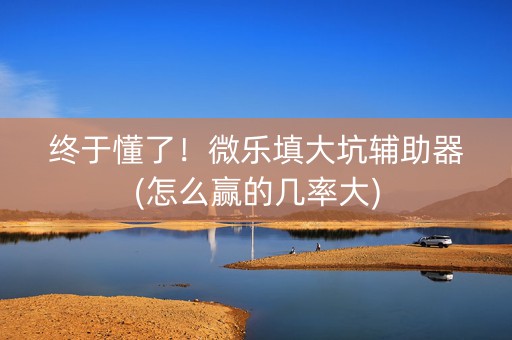 终于懂了！微乐填大坑辅助器(怎么赢的几率大)