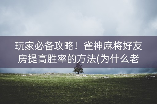 玩家必备攻略！雀神麻将好友房提高胜率的方法(为什么老输)