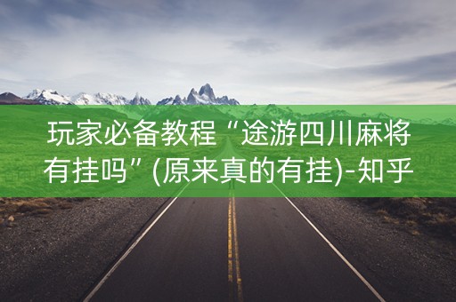 玩家必备教程“途游四川麻将有挂吗”(原来真的有挂)-知乎