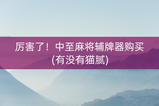 厉害了！中至麻将辅牌器购买(有没有猫腻)