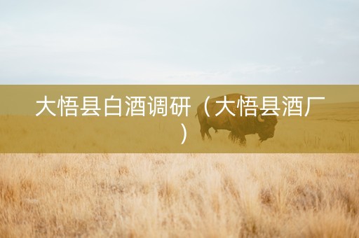 大悟县白酒调研（大悟县酒厂）