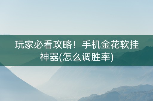 玩家必看攻略！手机金花软挂神器(怎么调胜率)