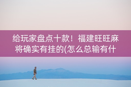 给玩家盘点十款！福建旺旺麻将确实有挂的(怎么总输有什么猫腻)