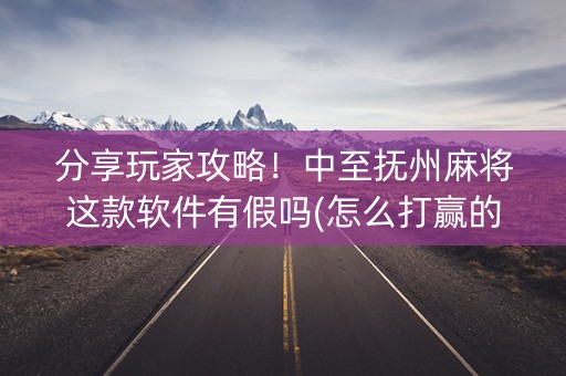 分享玩家攻略！中至抚州麻将这款软件有假吗(怎么打赢的几率大)