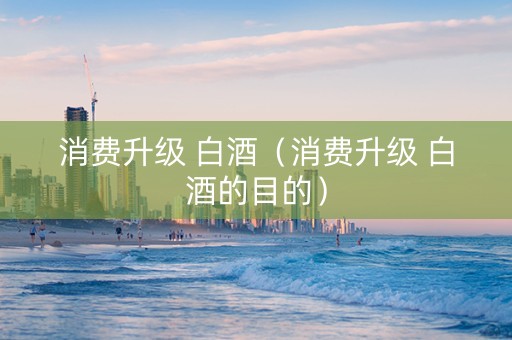消费升级 白酒（消费升级 白酒的目的）