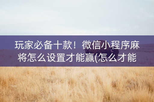 玩家必备十款！微信小程序麻将怎么设置才能赢(怎么才能赢得多)