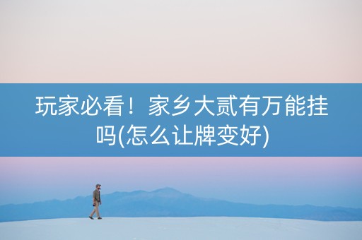 玩家必看！家乡大贰有万能挂吗(怎么让牌变好)