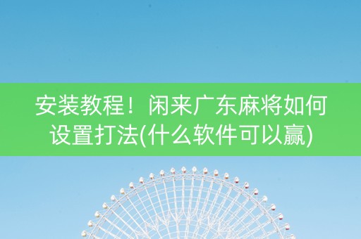 安装教程！闲来广东麻将如何设置打法(什么软件可以赢)