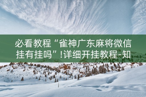 必看教程“雀神广东麻将微信挂有挂吗”!详细开挂教程-知乎