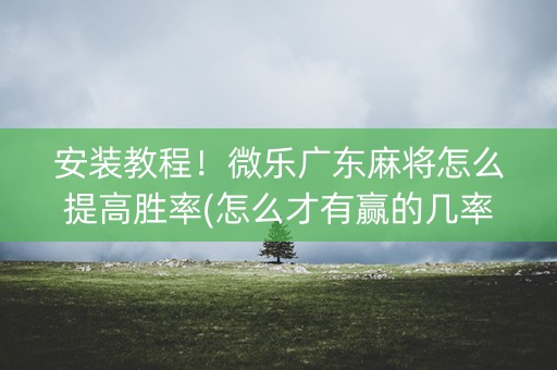 安装教程！微乐广东麻将怎么提高胜率(怎么才有赢的几率)