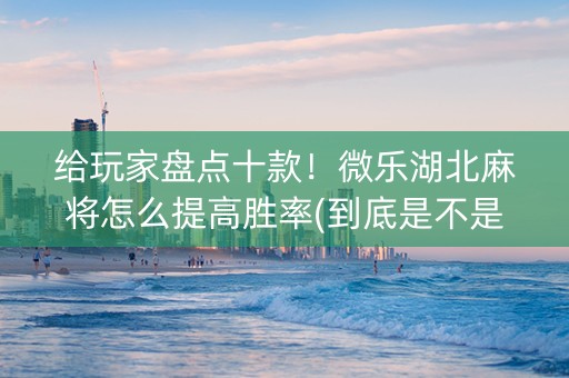 给玩家盘点十款！微乐湖北麻将怎么提高胜率(到底是不是有挂)